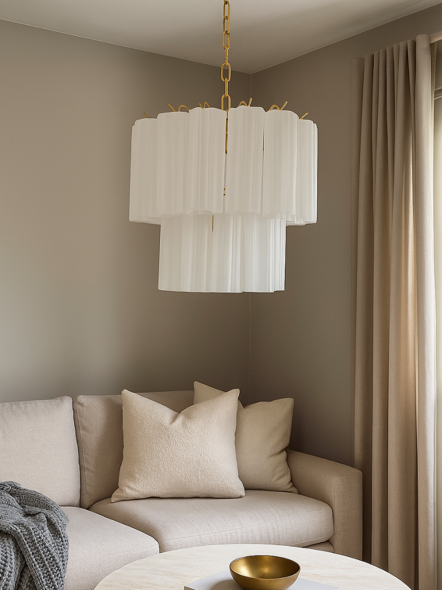 White Forma Duo Chandelier