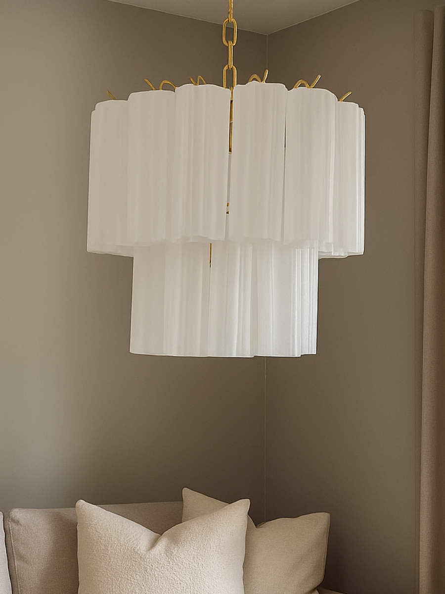 White Forma Duo Chandelier