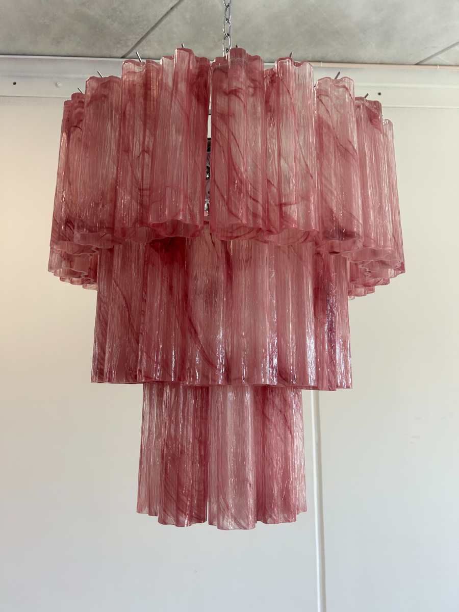 Pink Alabaster Luce 3-layer Chandelier