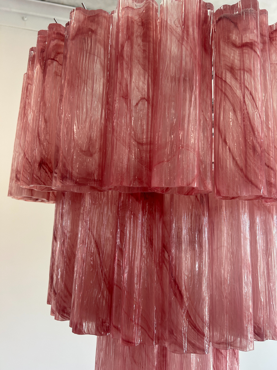 Pink Alabaster Luce 3-layer Chandelier