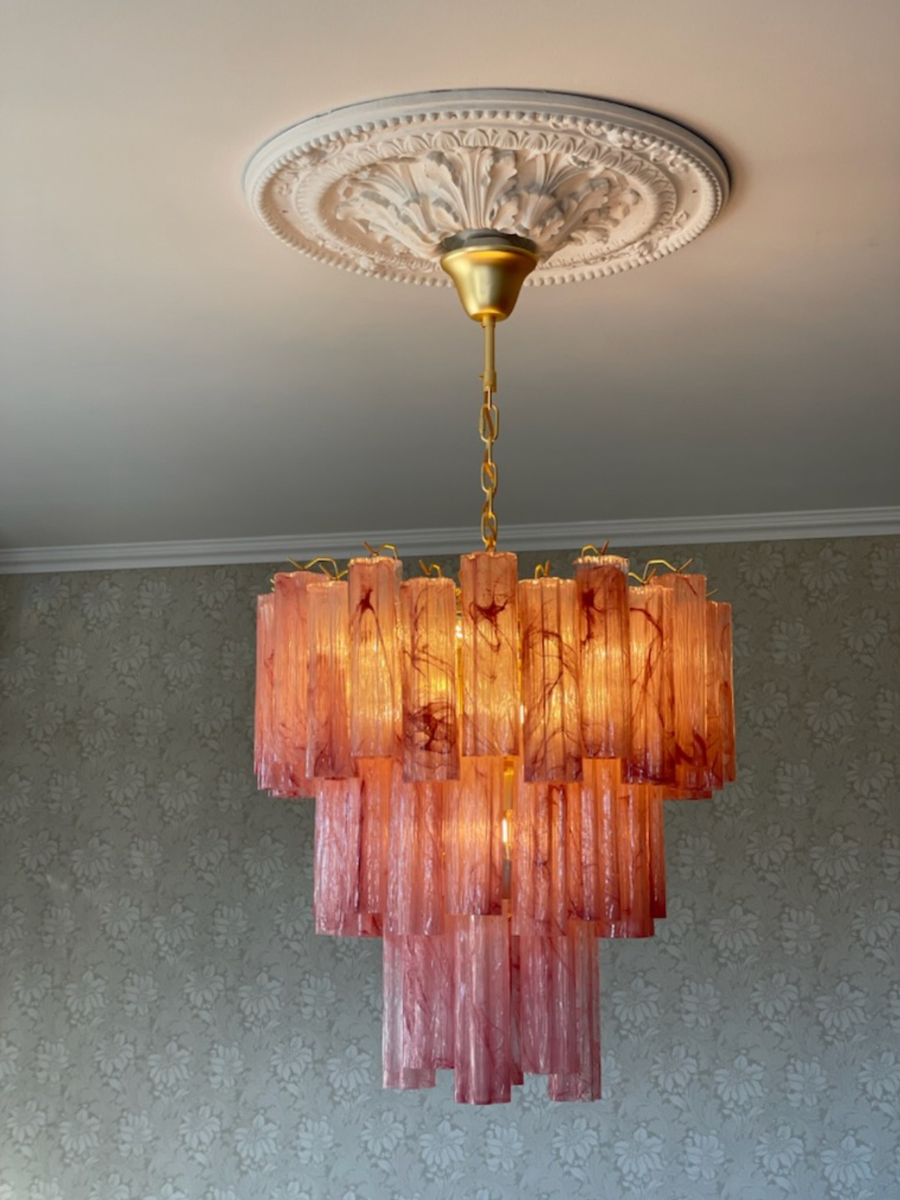 Pink Alabaster Forma 52 Chandelier